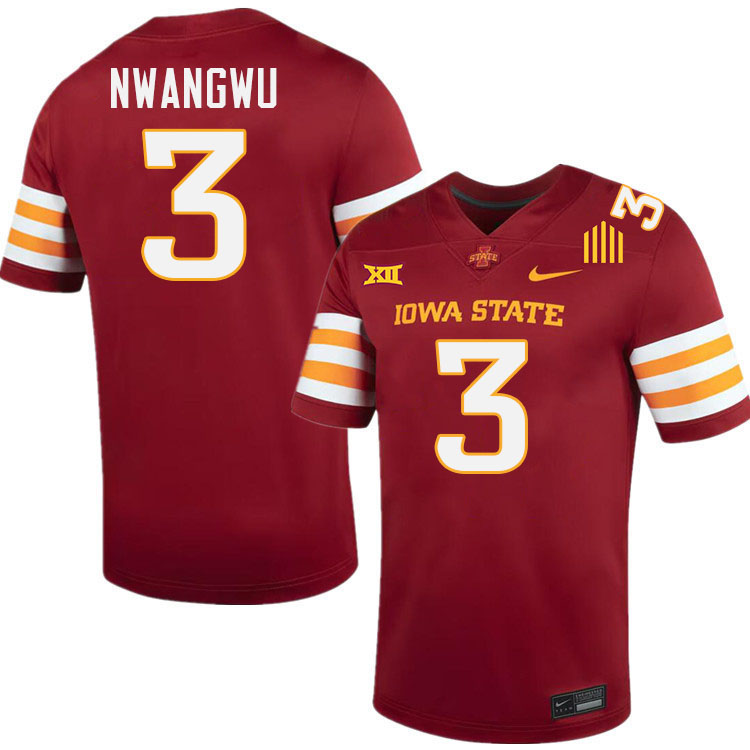 Kene Nwangwu Jersey,Iowa State Cyclones #3 Kene Nwangwu College Jersey Youth-Cardinal